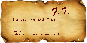Fejes Tonuzóba névjegykártya